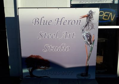 sign for Blue Heron Steel Art Studio