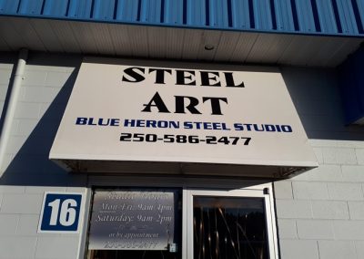 sign for Blue Heron Steel Studio