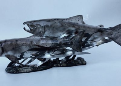 glass chinook salmon sculpture
