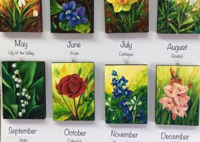 paintings for flowers of the month