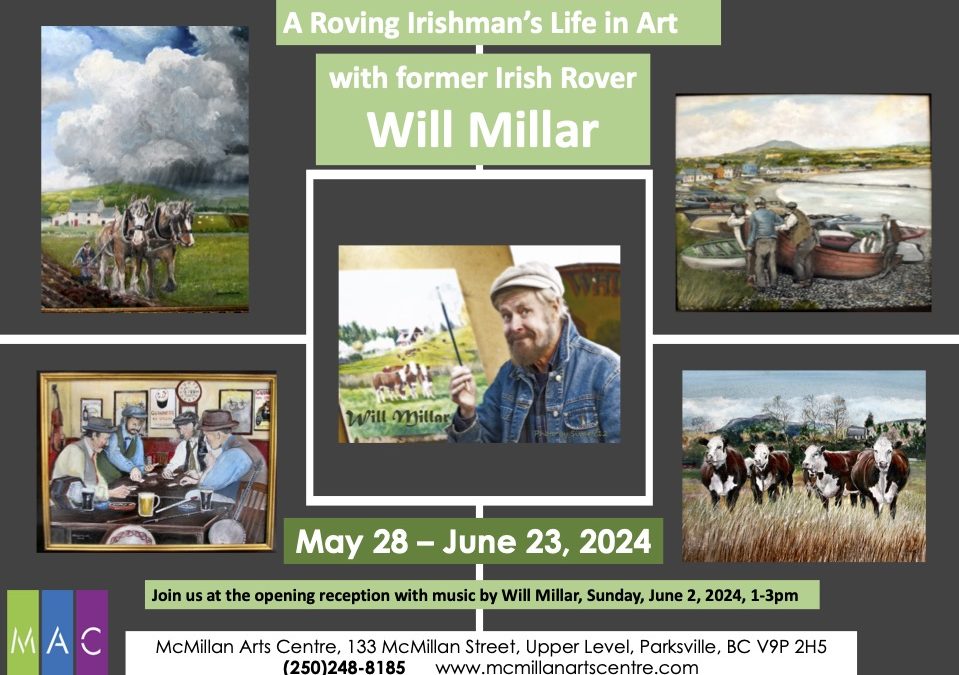 A Roving Irishman’s Life in Art, with former Irish Rover, Will MILLAR