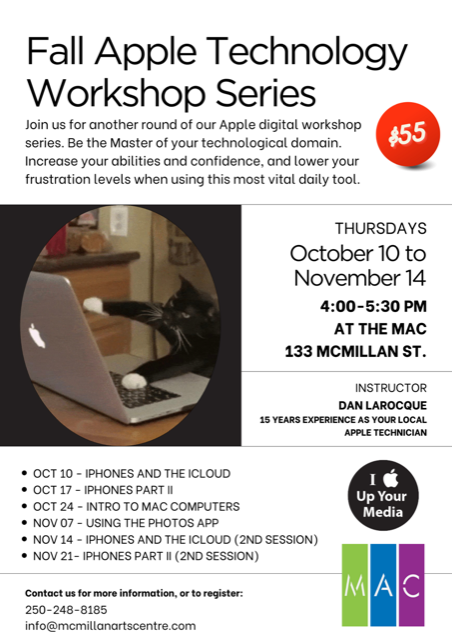 Apple Technology Workshops Fall 2024 Thursdays, 4:00-5:30 pm