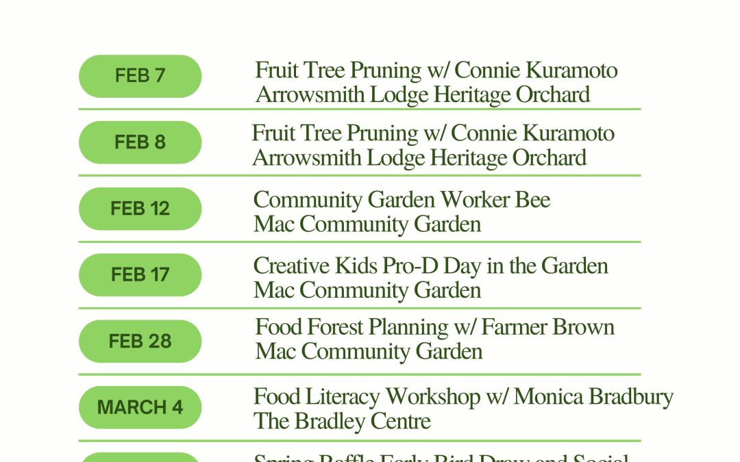 MAC Community Garden Spring Workshop Schedule