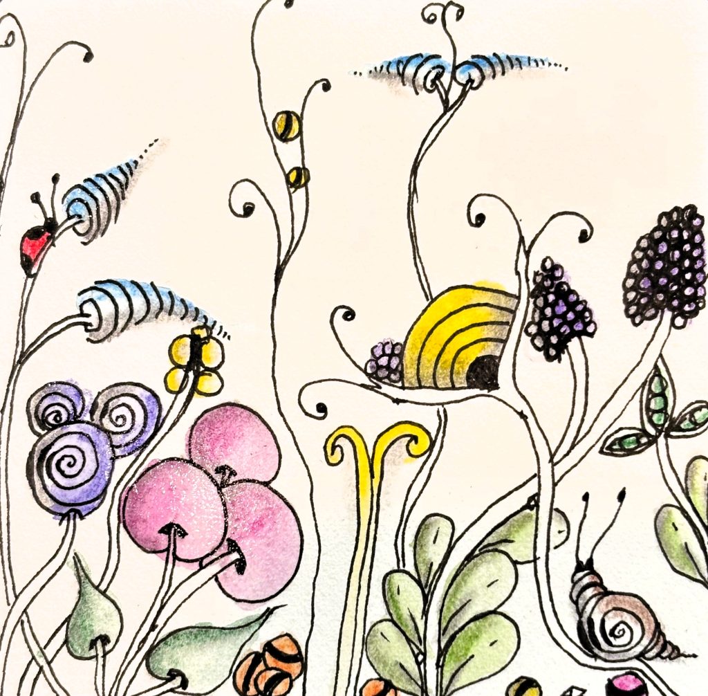 AB Botanical Zentangle with watercolours (3)