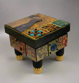 Bernice Pollock - Wood - Embellished box - 4.5" x 4.5" -  - Wood Art - McMillan Arts Centre & MAC Box Office