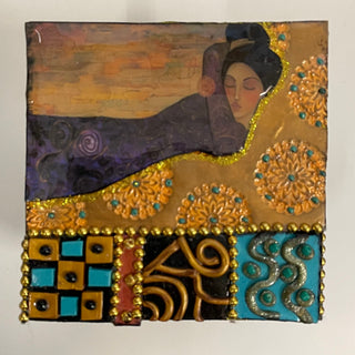 Bernice Pollock - Wood - Embellished box - 4.5" x 4.5" -  - Wood Art - McMillan Arts Centre & MAC Box Office