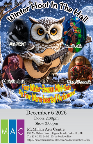 Winter Hoot In the Hall, Concert, Sunday, December 6th, 3pm