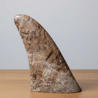 Ian Howie - Carving - Orca Dorsal Fin - 6" tall - Rainforest Marble, Kennedy Lake
