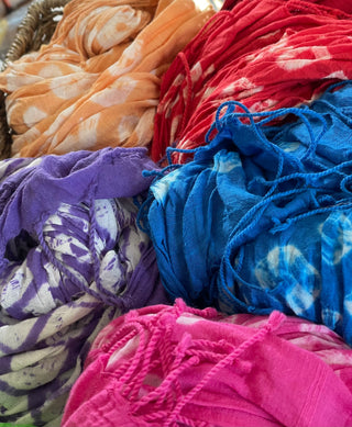 Ani Macgillivary - Organic Cotton Scarf - various colours,  82" long  with fringe -  - Wearable Art - McMillan Arts Centre & MAC Box Office