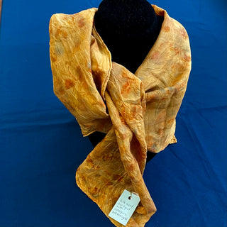 Margie Davidson - Scarf - Silk Square -  Ecodyed with coreopsis & marigold -  - Scarves - McMillan Arts Centre & MAC Box Office