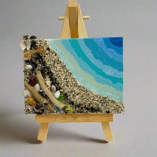 Jan Myers - Mixed Media - Beach Scene 4" x 3" - Magnet -  - Mixed Media - McMillan Arts Centre & MAC Box Office