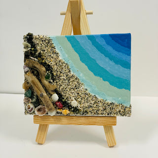 Jan Myers - Mixed Media - Beach Scene 4" x 3" - Magnet -  - Mixed Media - McMillan Arts Centre & MAC Box Office