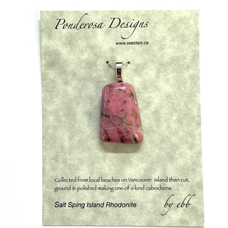 Elaine Bohm - Pendant - Salt Spring Island Rhodonite - 20" chain included -  - Jewellery - McMillan Arts Centre & MAC Box Office