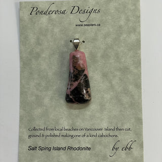 Elaine Bohm - Pendant - Salt Spring Island Rhodonite - 20" chain included -  - Jewellery - McMillan Arts Centre & MAC Box Office