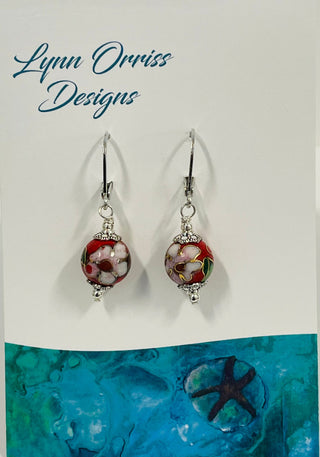 Lynn Orriss - Earrings - Red cloisonne bead -  - Jewellery - McMillan Arts Centre & MAC Box Office
