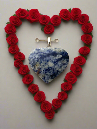 Elaine Bohm - Pendant - Heart - Blue Willow stone - 18" chain included -  - Jewellery - McMillan Arts Centre & MAC Box Office