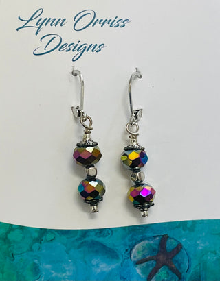 Lynn Orriss - Earrings - Rainbow crystal - two beads -  - Jewellery - McMillan Arts Centre & MAC Box Office