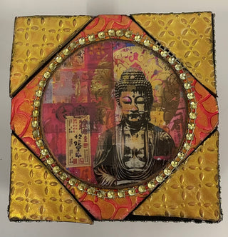 Bernice Pollock - Wood - Embellished box - 4.5" x 4.5" -  - Wood Art - McMillan Arts Centre & MAC Box Office
