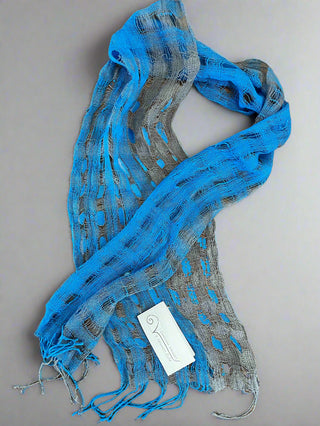 Linda Daniels - Scarf - Blue & Purple - linen/viscose -  - Fibre Art - McMillan Arts Centre & MAC Box Office