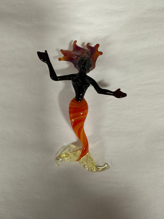 Rubius Glass - Suncatcher - Mermaid - Orange body, yellow tail -  - Glass Art - McMillan Arts Centre & MAC Box Office