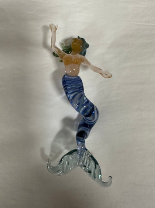Rubius Glass - Suncatcher - Large Mermaid - Blue body, green hair -  - Glass Art - McMillan Arts Centre & MAC Box Office