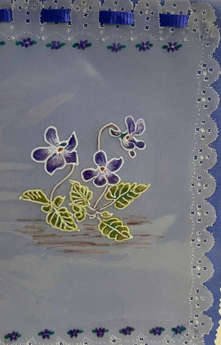 Penny Marshall - Card-  Violets on purple -  - Card - McMillan Arts Centre & MAC Box Office