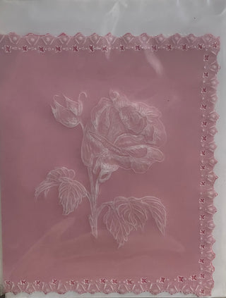 Penny Marshall - Card-  White Rose on pink -  - Card - McMillan Arts Centre & MAC Box Office