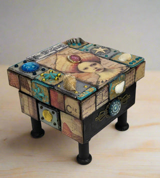 Bernice Pollock - Wood - Embellished box - 5" x 5" -  - Wood Art - McMillan Arts Centre & MAC Box Office