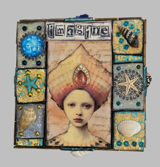 Bernice Pollock - Wood - Embellished box - 5" x 5" -  - Wood Art - McMillan Arts Centre & MAC Box Office