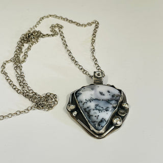 Shambles Jewelry Design - Pendant - Dendritic Agate (black & white) - 28" chain -  - Jewellery - McMillan Arts Centre & MAC Box Office