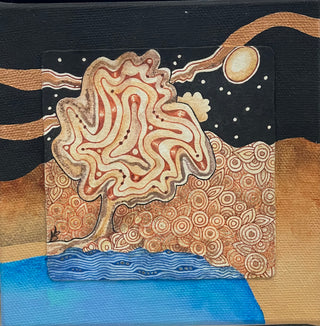 Margaret Bremner -Painting - Night Pond -  - Zentangle - McMillan Arts Centre & MAC Box Office