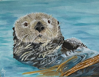 Beverly Simpson - Acrylic - Sea Otter - 12" x 9" -  - Acrylic - McMillan Arts Centre & MAC Box Office