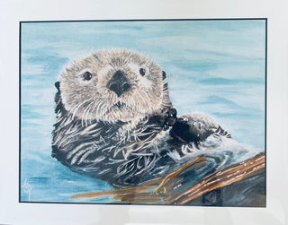 Beverly Simpson - Print - Otter - 14" x 11" Matted -  - Print - McMillan Arts Centre & MAC Box Office