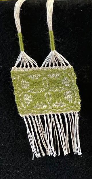 Sharon Young - Pendant - Handwoven from linen & wool - Green -  - Jewellery - McMillan Arts Centre & MAC Box Office