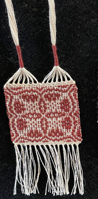 Sharon Young - Pendant - Handwoven from linen & cotton - Rust -  - Jewellery - McMillan Arts Centre & MAC Box Office