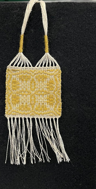 Sharon Young - Pendant - Handwoven from linen & cotton - Yellow -  - Jewellery - McMillan Arts Centre & MAC Box Office