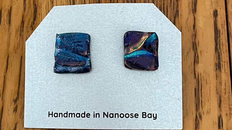 Robert Tutty - Earrings -  Dichroic glass - Square -  - Jewellery - McMillan Arts Centre & MAC Box Office