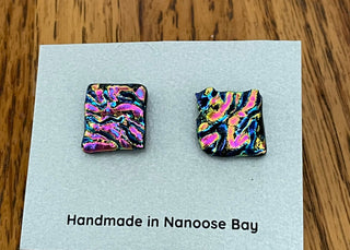 Robert Tutty - Earrings -  Dichroic glass - Square -  - Jewellery - McMillan Arts Centre & MAC Box Office