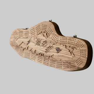 Colin Parker - Wood - Four Person Cribbage Board - 22.5" long x 9" wide x 1" thick -  - Wood - McMillan Arts Centre & MAC Box Office