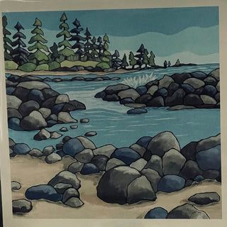 Joanne Ayley - Card - "Rugged Shoreline" -  - Card - McMillan Arts Centre & MAC Box Office