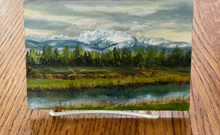 Margery Blom - Oil Painting - Mount Arrowsmith - 6" x 4" -  - Painting - McMillan Arts Centre & MAC Box Office