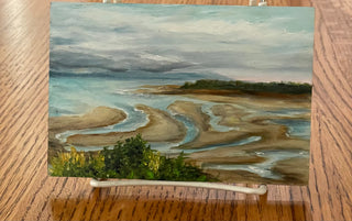 Margery Blom - Oil Painting - Parksville Beach - 6" x 4" -  - Painting - McMillan Arts Centre & MAC Box Office