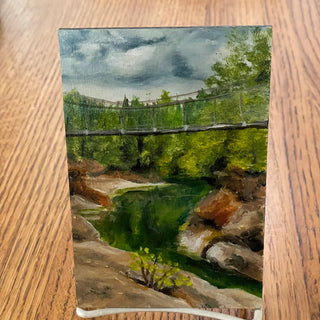 Margery Blom - Oil Painting - Top Bridge  - 4" x 6" -  - Painting - McMillan Arts Centre & MAC Box Office