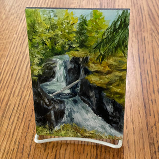 Margery Blom - Oil Painting - Little Qualicum Falls -  4" x 6" -  - Painting - McMillan Arts Centre & MAC Box Office