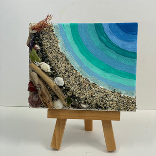 Jan Myers - Mixed Media - Beach scene 4" x 3" -  - Mixed Media - McMillan Arts Centre & MAC Box Office