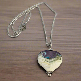Garry White (Glass in Motion) - Necklace - Lampwork pendant - Heart shape- 18" chain -  - Jewellery - McMillan Arts Centre & MAC Box Office