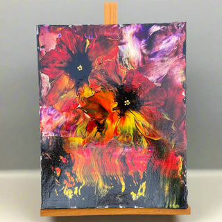 Diana Lockwood - Acrylic Pour - Flowers - 8" x 10" -  - Painting - McMillan Arts Centre & MAC Box Office