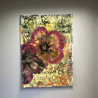 Diana Lockwood - Acrylic Pour - Flowers - 5" x 7" -  - Painting - McMillan Arts Centre & MAC Box Office