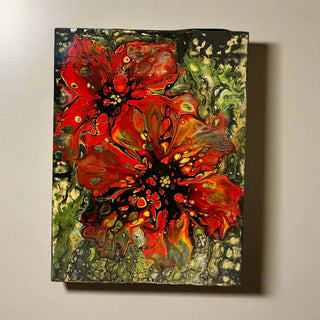 Diana Lockwood - Acrylic Pour - Flowers - 6" x 8" -  - Painting - McMillan Arts Centre & MAC Box Office