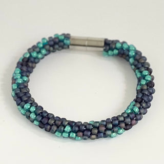 Diana Lockwood - Bracelet - Kimihimo - Purple and Blue - magnetic clasp -  - Jewellery - McMillan Arts Centre & MAC Box Office